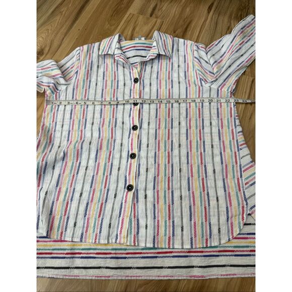 Habitat button front cotton blouse top relaxed fit size Large - Picture 8 of 9